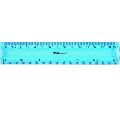 RIGLA PLASTIC FLEXIBILA COLOR DELI 15 cm