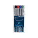 MARKER OHP NON-PERMANENT SCHNEIDER, set 4 culori, scriere de la 0,40 mm la 1,00 mm