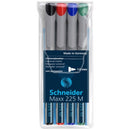 MARKER OHP NON-PERMANENT SCHNEIDER, set 4 culori, scriere de la 0,40 mm la 1,00 mm