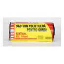 SACI MENAJERI LDPE NEGRI, grosi, 15 buc / rola, 35 litri