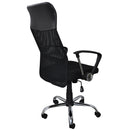 SCAUN de birou Office Products Corfu, brate metalice, rotile, mesh textil/piele ecologica, NEGRU*