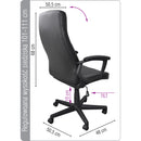 SCAUN de birou Office Products Crete, brate plastic, rotile, piele ecologica, NEGRU*
