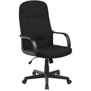 SCAUN de birou Office Products Malta, brate plastic, rotile, stofa, NEGRU*