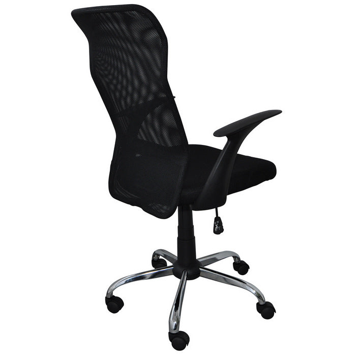 SCAUN de birou Office Products Rhodos, brate plastic, rotile, mesh textil, NEGRU*