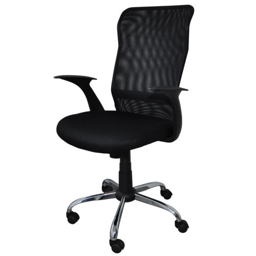 SCAUN de birou Office Products Rhodos, brate plastic, rotile, mesh textil, NEGRU*