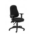 SCAUN de birou Office Products Thassos, brate plastic, rotile, stofa, NEGRU*