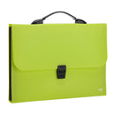 GEANTA PLASTIC A4 DELI, MIX CULORI NEON cu maner, 7 compartimente