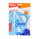 SET GEOMETRIE 3 PIESE (rigla 15 cm, echer 13 cm, echer 13 cm) PLASTIC FLEXIBIL COLOR DELI