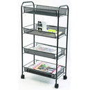 SUPORT MOBIL cu 4 TAVITE pentru STOCARE, din PLASA METALICA, MESH Black