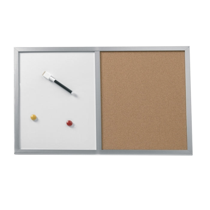 TABLA 2 in 1 Herlitz, whiteboard + panou afisaj pluta, magnetic, 2 magneti + 1 whiteboard marker, 40 x 60 cm*