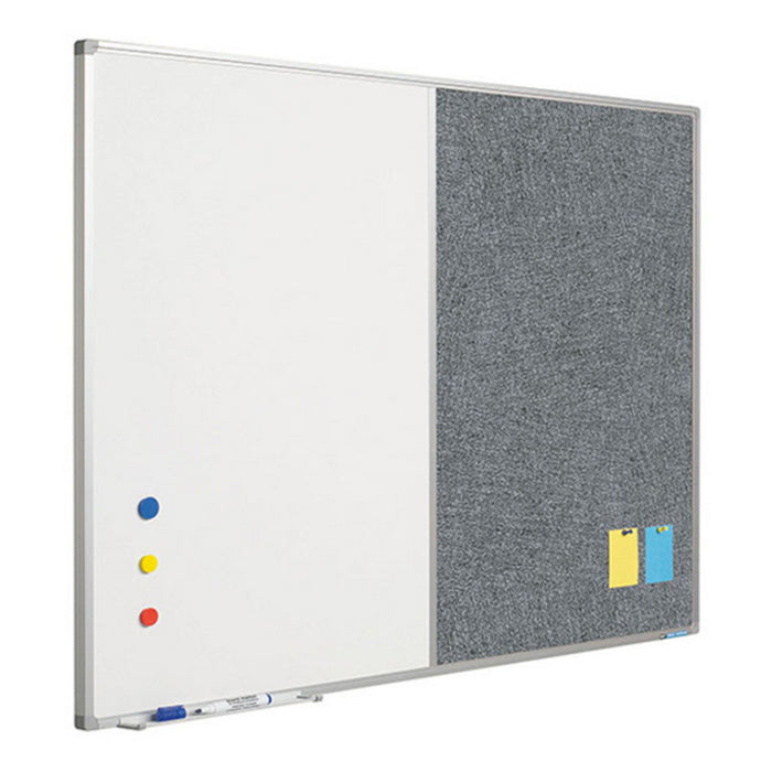 TABLA COMBI (whiteboard / textil Camira gri inchis ) 90 x 120 cm, profil aluminiu SL, SMIT*