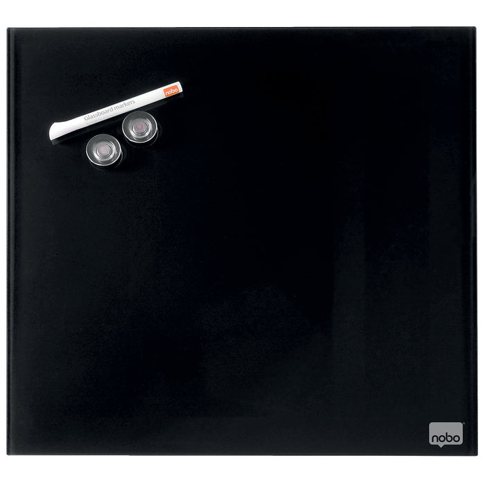 TABLA MAGNETICA STICLA NEAGRA+ACCESORII, NOBO DIAMOND, 45 x 45 cm *